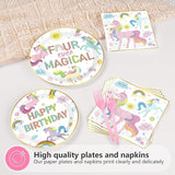 96pc Unicorn 4th Birthday Party Supplies Magical Pastel Rainbow