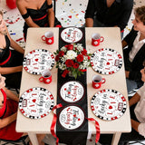 96 Pcs Casino Party Decorations Lucky In Love Plates and Napkins