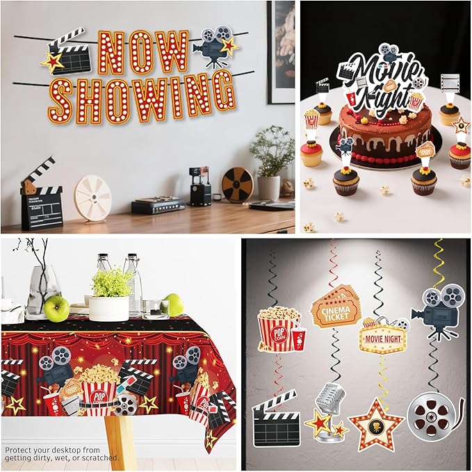 157pcs Movie Night Supplies Convenient Paper Tableware Set Includes