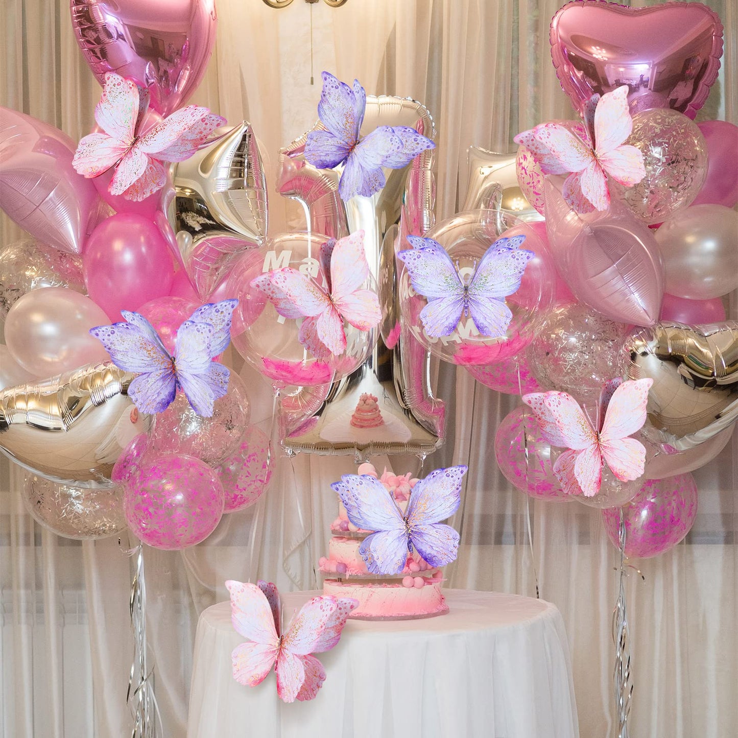 Wesiti 18 Pieces Butterfly Baby Shower Birthday Decorations Butterfly