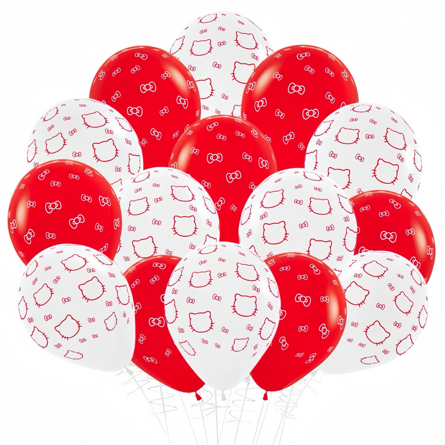 22 PCS Cat Kitty Balloons/Bow Balloons for Girls Kitty Theme