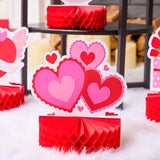 12 Pcs Valentine's Day Honeycomb Centerpieces Table Decorations with