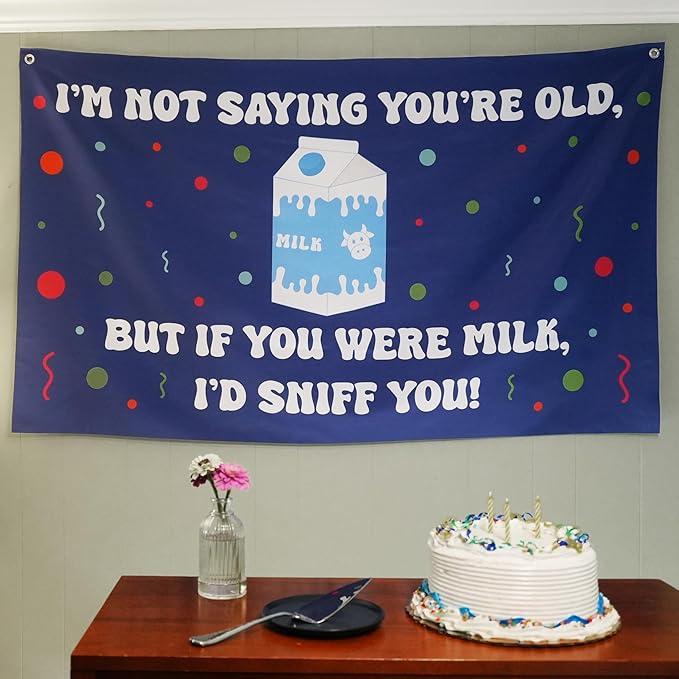 Funny Happy Birthday Banner 60" x 33" – Hilarious Party Decoration #6