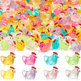 SYWHXY 192PCS Luminous Mini Resin Chickens Miniature Animals, Tiny