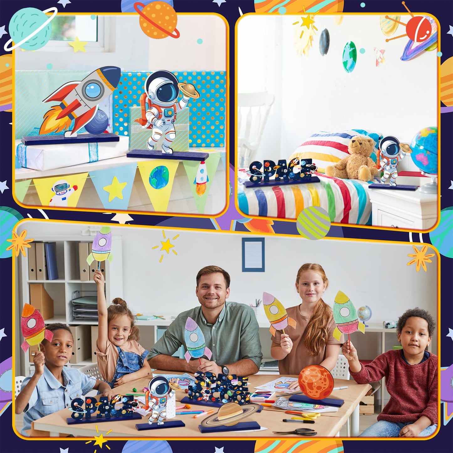 6 Pcs Space Theme Party Decoration Outer Space Table