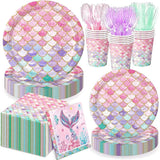 168Pcs Mermaid Birthday Decorations Mermaid Party Supplies Includes
