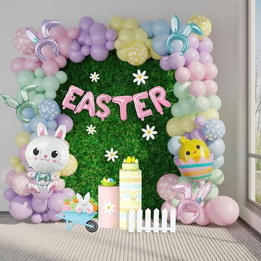 Easter balloon garland kit arch 139pcs with Easter egg chicken daisy