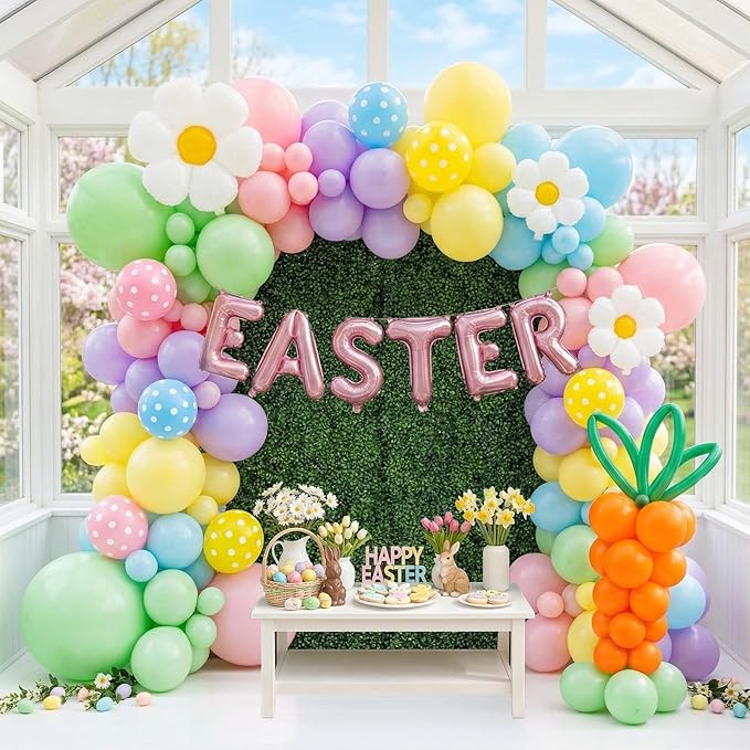 Easter Balloon Garland Kit & Easter Party Decorations with Foil