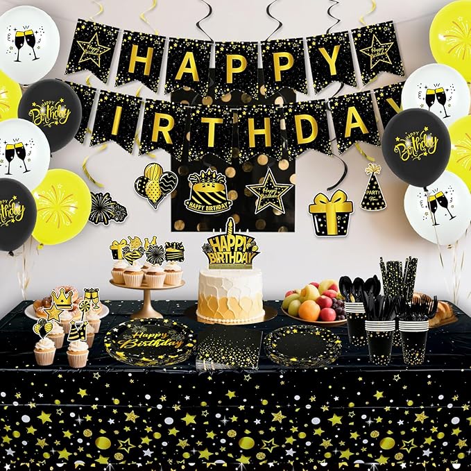 Black Gold Birthday Party Decorations Black and Gold Party