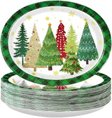 50Pcs Christmas Tree Oval Plates 10 x12 Large Christmas Tree Heavy