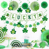 St Patricks Day Party Decoration Green Shamrock Garland 25pcs Saint