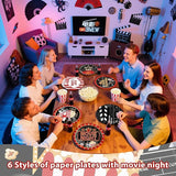 60 Pcs Movie Night Paper Plates 9 Disposable Heavy Duty Now Showing