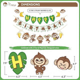 Monkey Birthday Banner Monkey Party Decorations Jungle Birthday