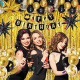 Black and Gold Birthday Decorations for Men Women Black Gold Party