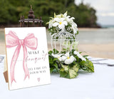 Pink Bow Theme Wooden Wedding Signs Make A Bouquet Sign Bridal