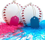 Gender Reveal Baseball Set Blue and Pink Balls Exploding with Powder