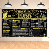 DARUNAXY 71st Birthday Black Gold Party Decoration, Back in 1955