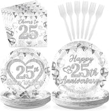 96Pcs 25th Wedding Anniversary Decorations Cheer to 25 Years Party