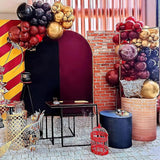 HILAVO Black Burgundy Gold Balloons 12 Inch Burgundy Maroon Red Black