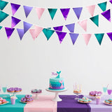 Mermaid Party Decorations Purple Pink and Teal Aqua Metallic Fabric