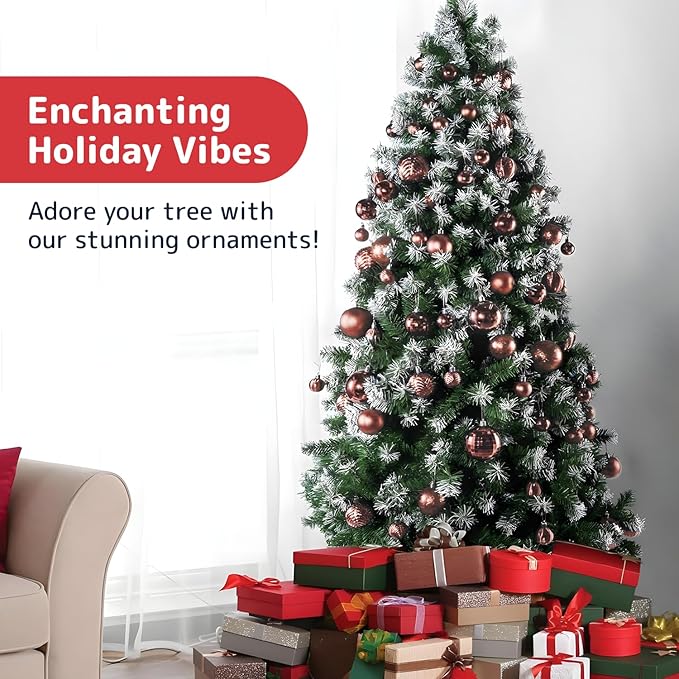 Prextex 36-Pieces Champagne Christmas Ornaments Set - Shatterproof,