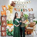 130pcs Woodland Baby Shower Decorations Safari Baby Shower