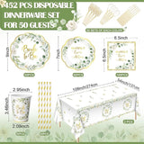 452 Pcs Sage Green Bridal Shower Decorations for 50 Eucalyptus