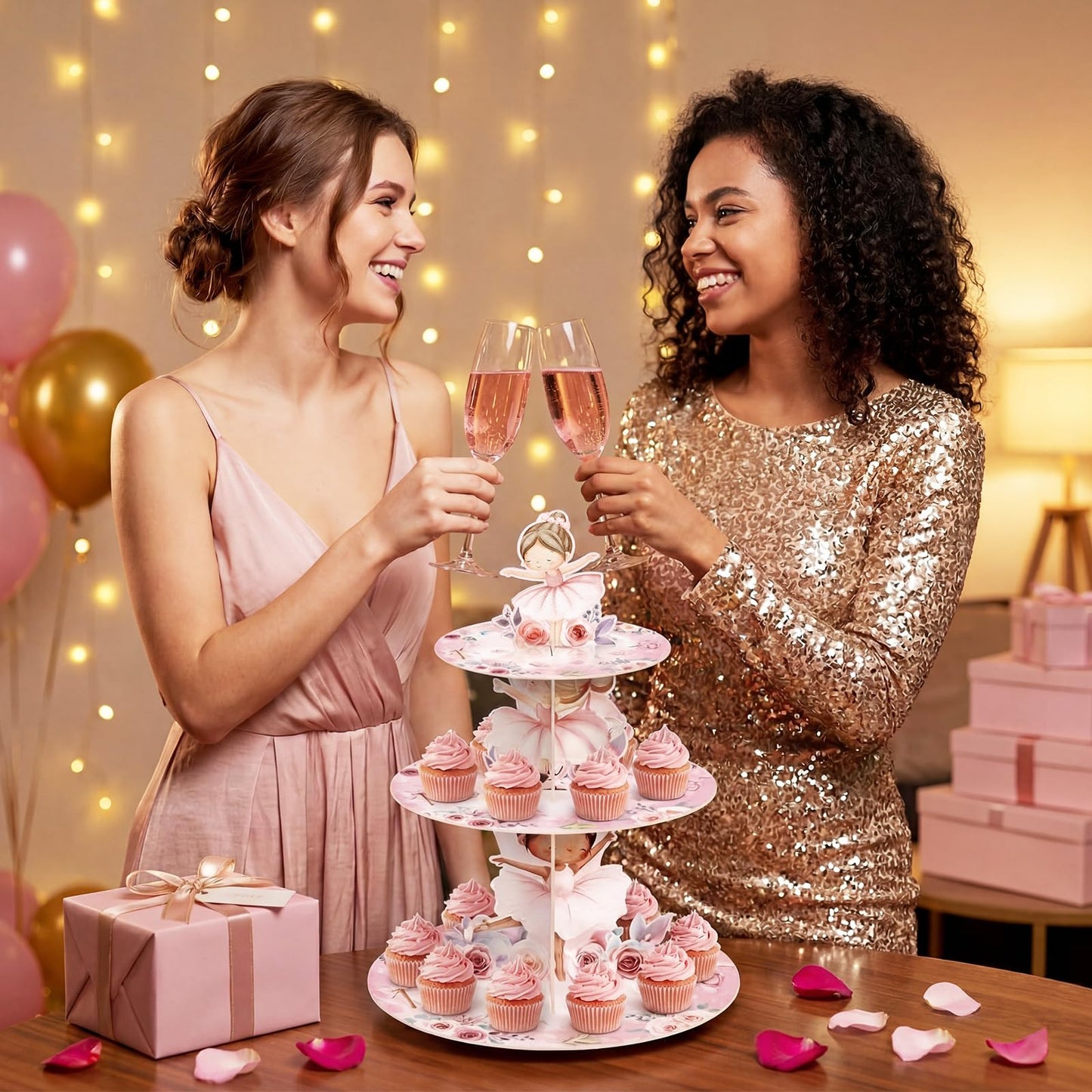 Widecook 3 Tier Ballerina Party Decoration Ballerina Cupcake Stand