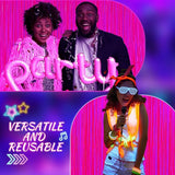 2 Pack Glow in The Dark Party Streamers, Neon Party Decorations Fluore