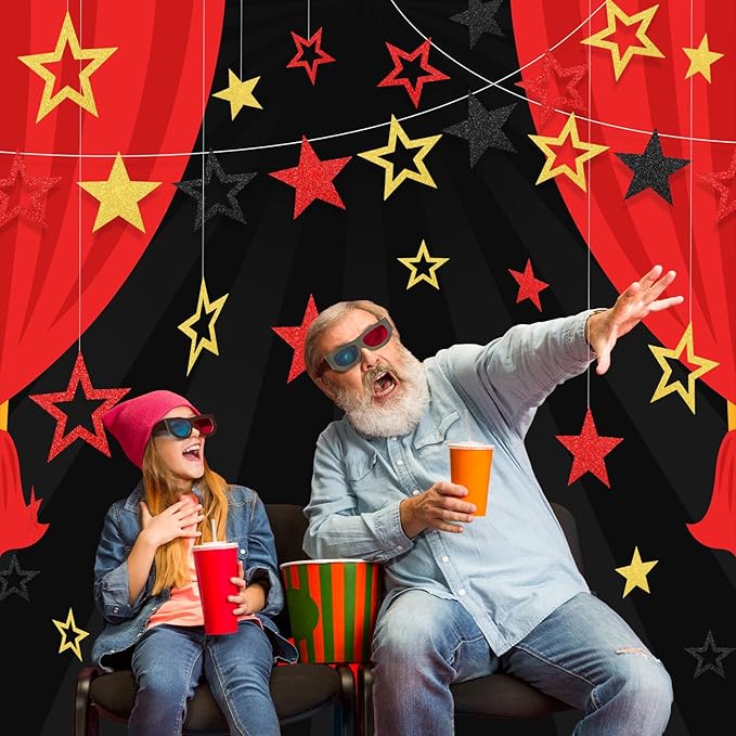 30 Pcs Large Movie Star Cardboard 3 Sizes 6" 9.8" 10.6" Movie Night