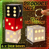 12 Pcs Large Dice Favor Boxes with Light 11.8 Inch Casino Party