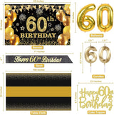 60th Birthday Decorations Men Women with 60th Birthday Banner Black