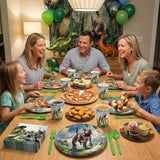 168pcs Dinosaur Party Supplies Dino Plates Napkins Disposable