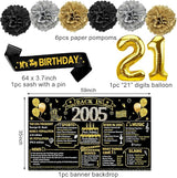21st Birthday Decorations for Him 21pcs the Year 2005 Banner Balloon