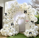 Pearl White Balloon Arch Kit,Double Stuffed White Pearl Balloon