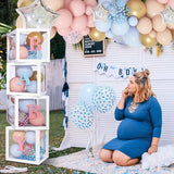 164PCS Gender Reveal Balloon Boxes Decorations Pink and Blue Balloon