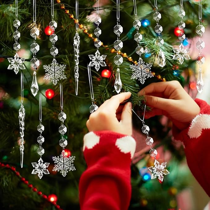 80pcs Christmas Tree Decoration Crystal Ornaments - Acrylic Christmas