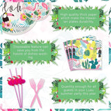 Hawaiian Luau Party Decorations Plates and Napkins Set Flamingo