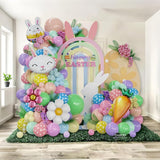 Pastel Easter Bunny Balloon Arch Kit 149Pcs Pastel Rainbow Balloon