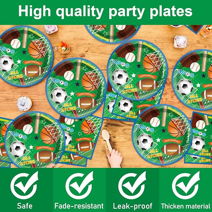 Sports Party Decorations Tableware Set All Star Plates Napkins All