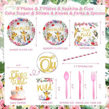 231 PCs Two Wild Birthday Decorations Girl Hombae Jungle Safari