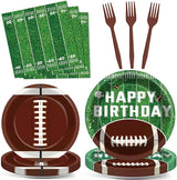 100 Pcs Football Party Supplies Set Football Birthday Plates and