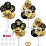 4 Set Black Gold Balloon Stand Kit for Birthday Decorations for 70th