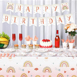 145 Pcs Boho Birthday Party Supplies Include Rainbow Plates