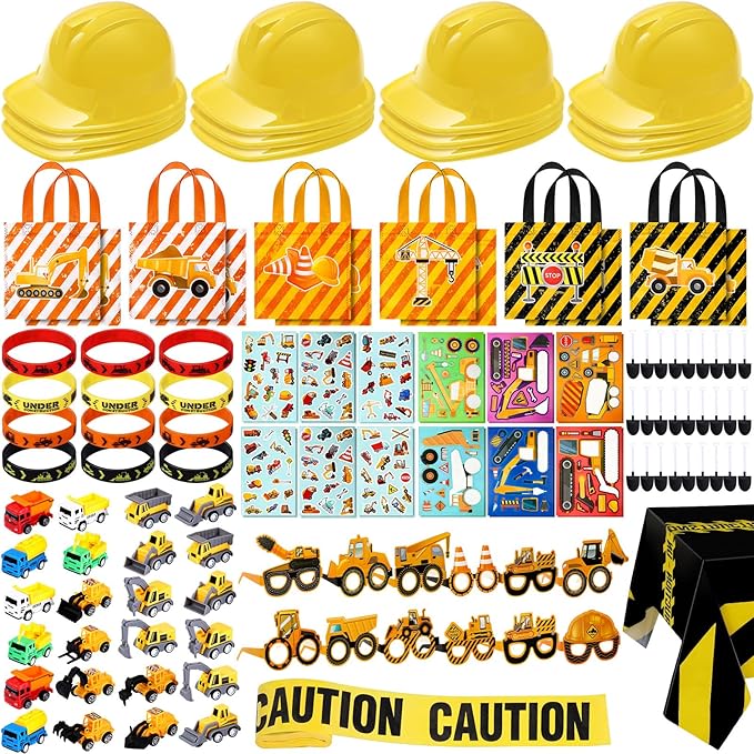 148 Pcs Construction Birthday Party Supplies Include 12 Construction