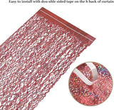 3 Pack 3.3 ft x 6.6 ft Tinsel Curtain CYLMFC Rose Gold Birthday