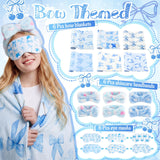 Fanfanwin 18 Pcs Sleepover Party Supplies for Girls, 6 Style Cute Blue