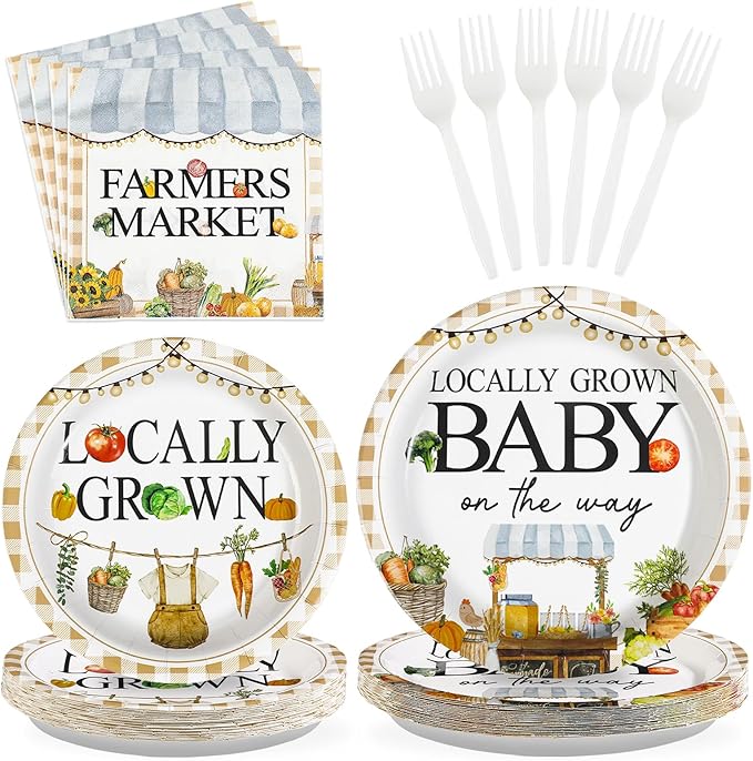 96Pcs Locally Grown Baby Shower Decorations Farmers Market Party