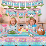 Easter Party Supplies Happy Easter Tableware 142pcs Easter Plates