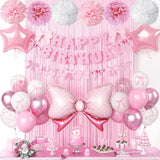Pink Bow Birthday Party Supplies,Coquette Birthday Decorations